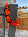 1" Orange Biothane Collar with Black Hardware